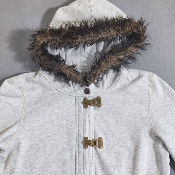 Fox jacket with hood women's junior size L white colour full zip clamp closure - Picture 2 of 13